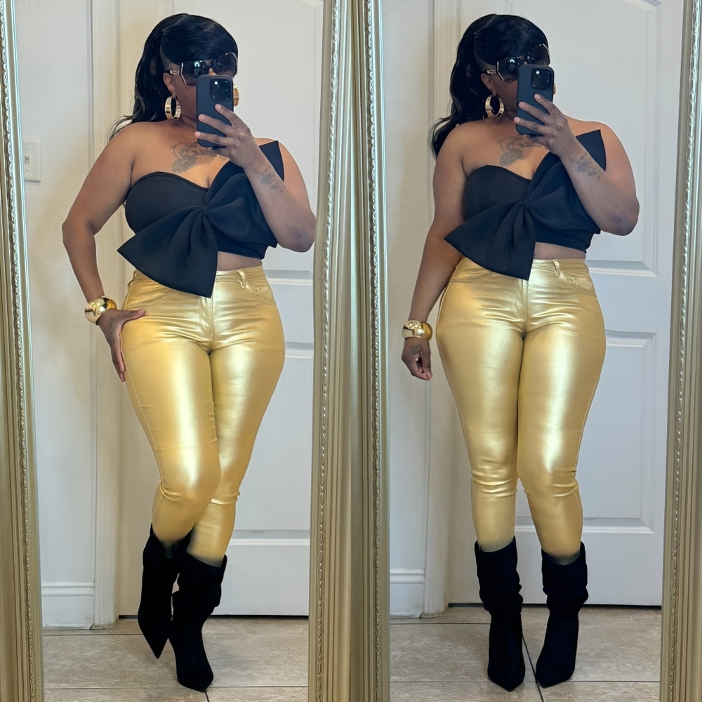 Gold Skinny Pants